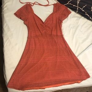 Peach Crochet Dress